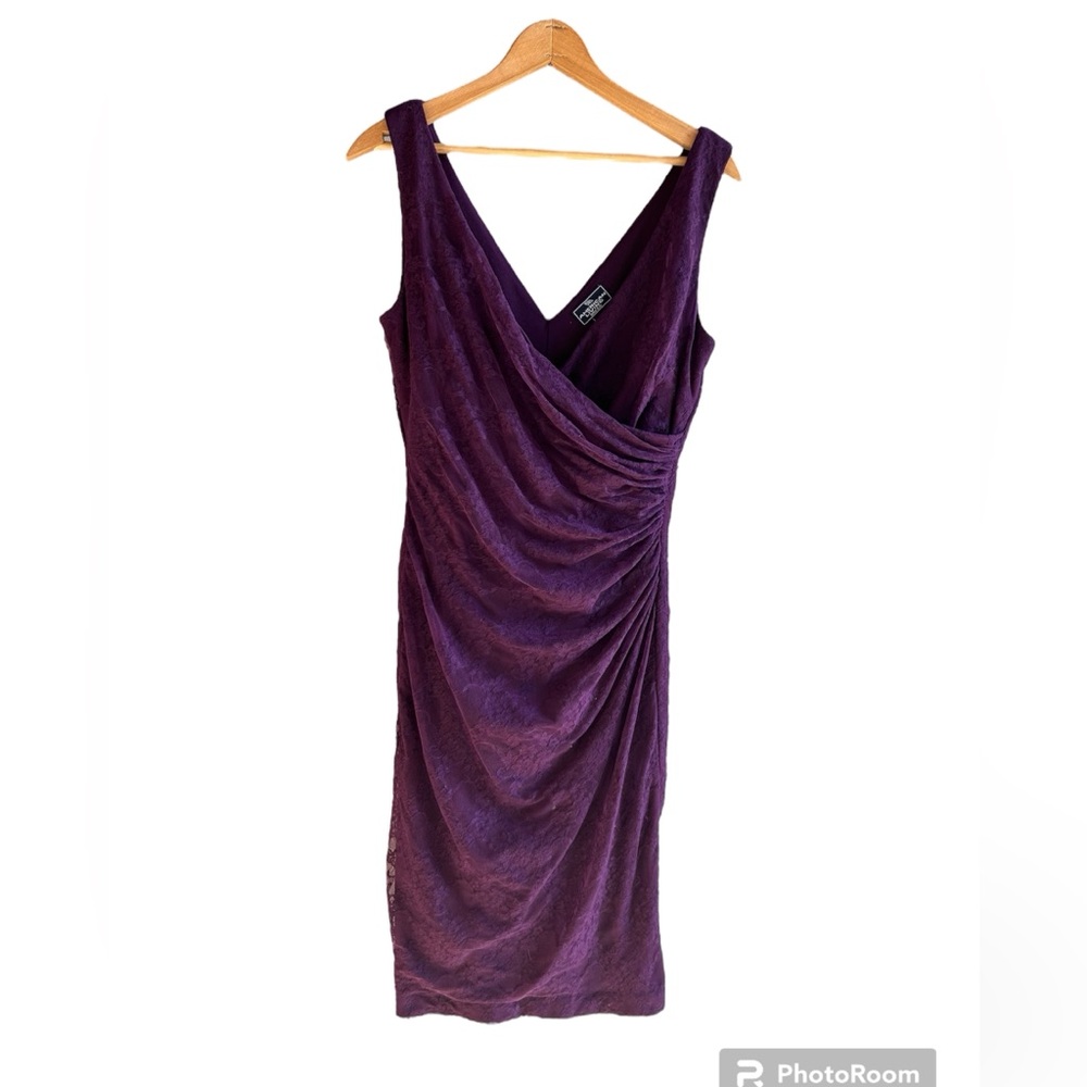 American Living, purple lace tank top dress, v neck, size 8